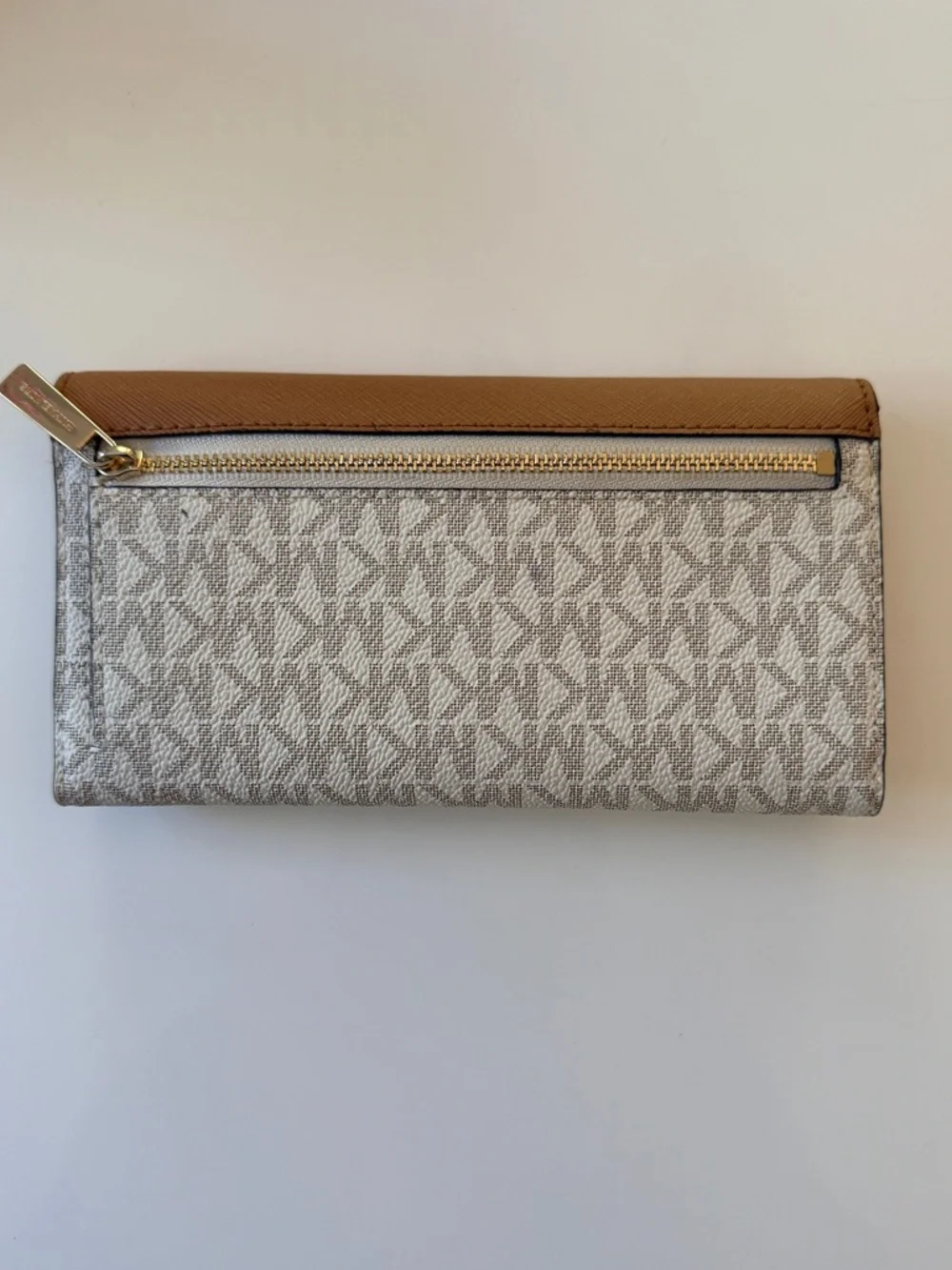 Michael Kors Brown Leather Trim Continental Wallet